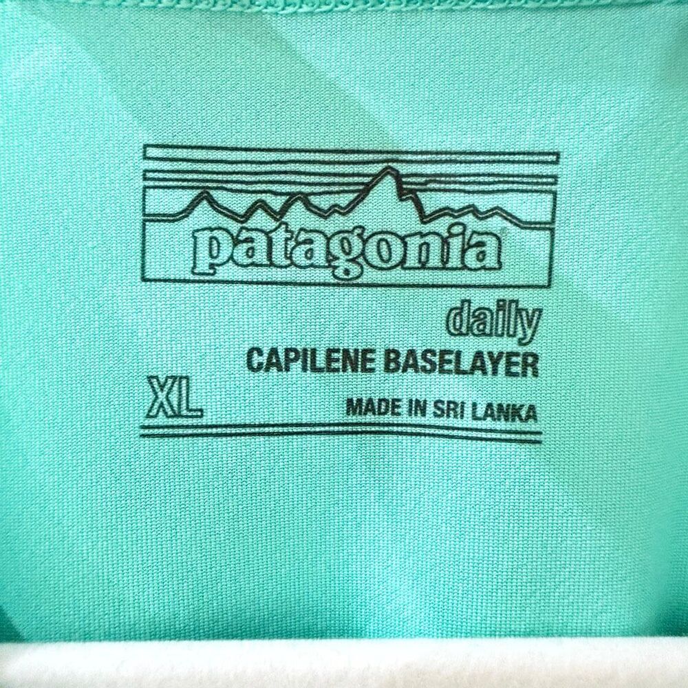 PATAGONIA Capilene Baselayer Daily Graphic T-shirt Womens XL Aqua Blue - Picture 6 of 9